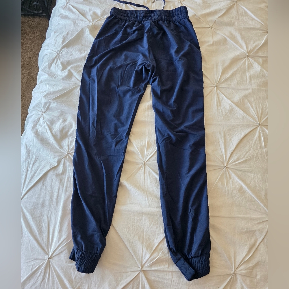 Aritzia TNA Navy Track Pants with Striped Sides - Picture 4 of 7